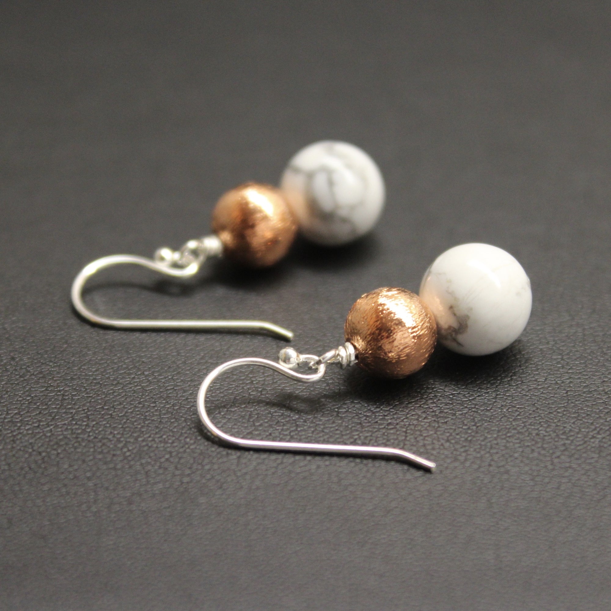 Bolero Copper & Marble Howlite Duo Earrings - Ativa Jewellery