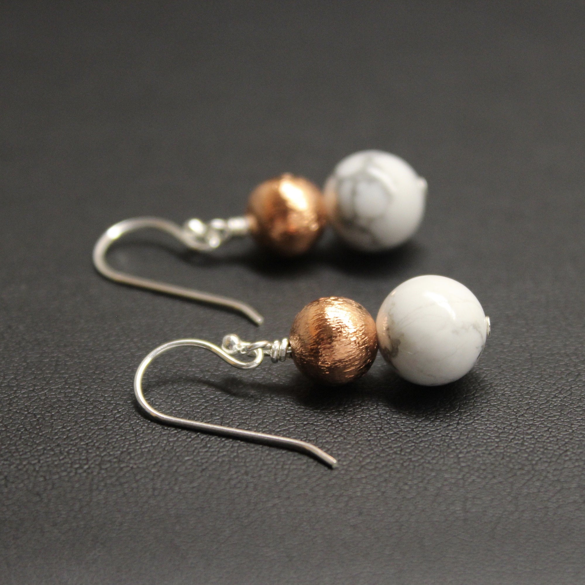 Bolero Copper &amp; Marble Howlite Duo Earrings - Ativa Jewellery