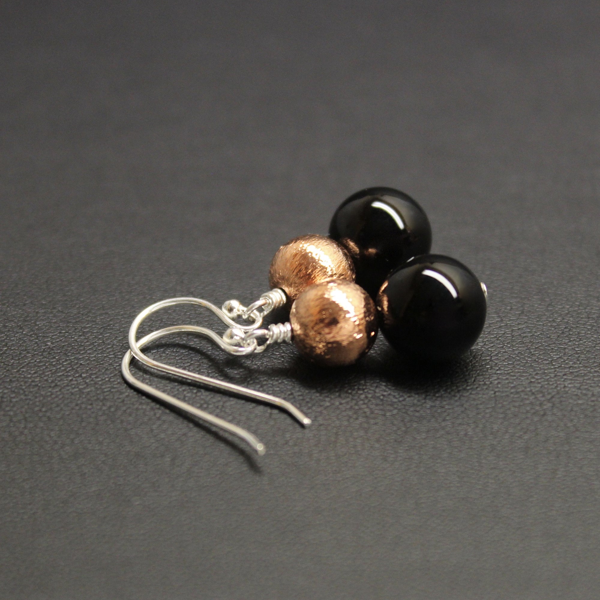 Bolero Copper & Black Onyx Duo Earrings - Ativa Jewellery