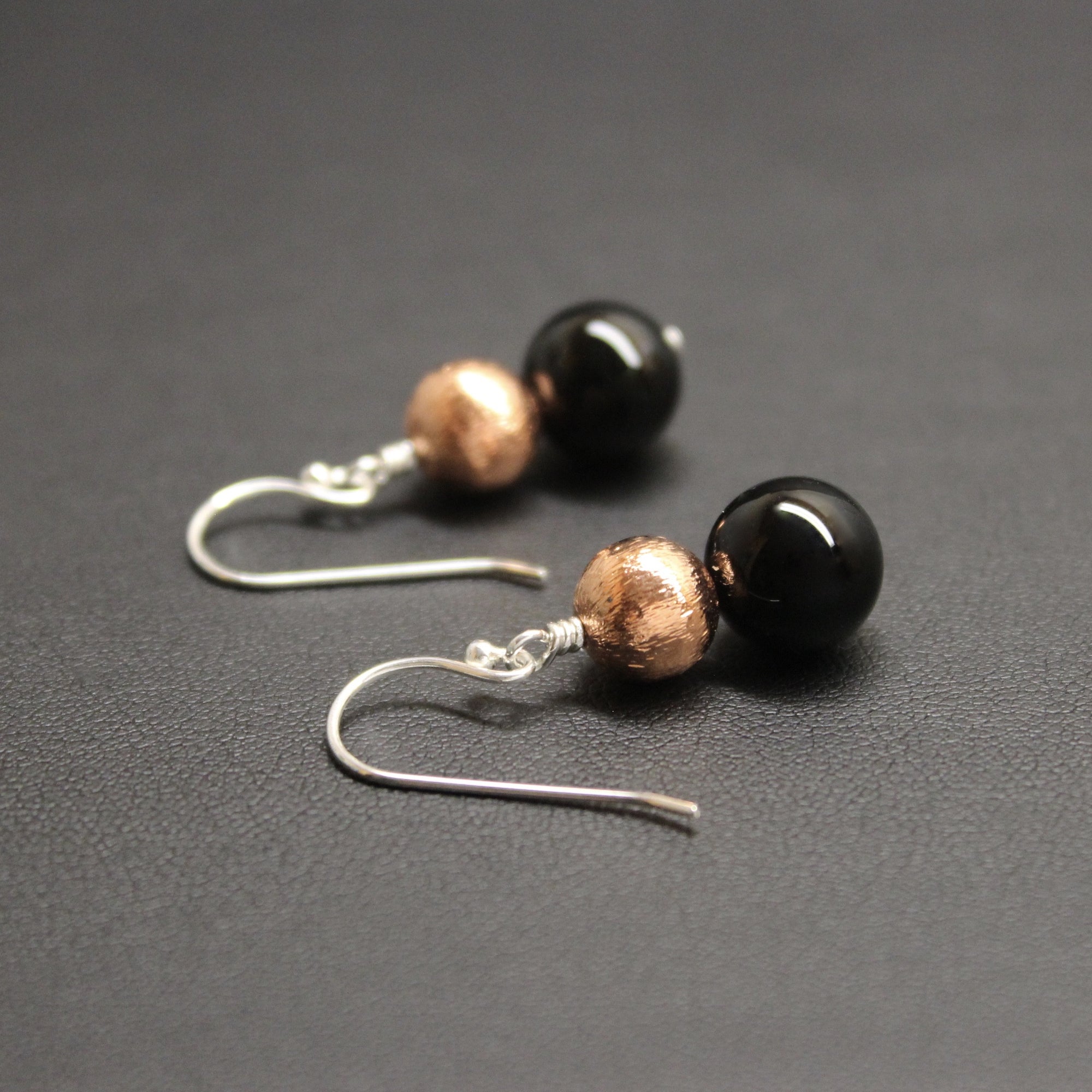 Bolero Copper & Black Onyx Duo Earrings - Ativa Jewellery