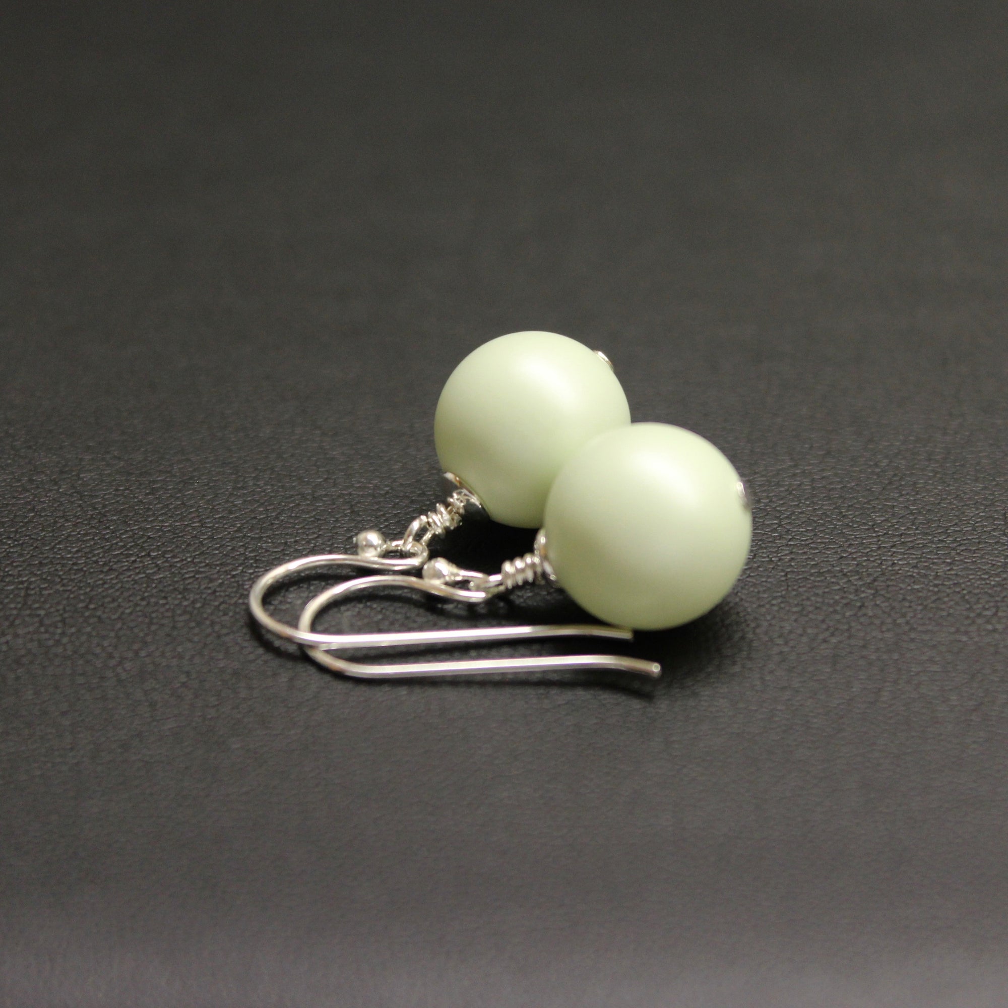 Ballet Bud Drop Pearl Earrings (Pastel Green) - Ativa Jewellery