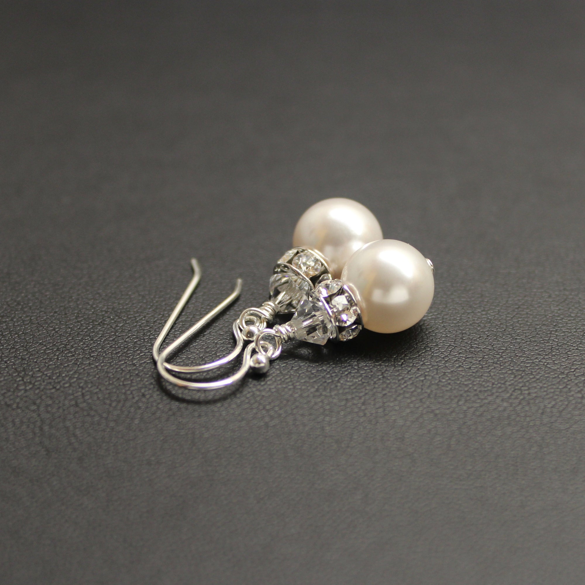 Classical Luxe Crystal Pearl Earrings (White) - Ativa Jewellery