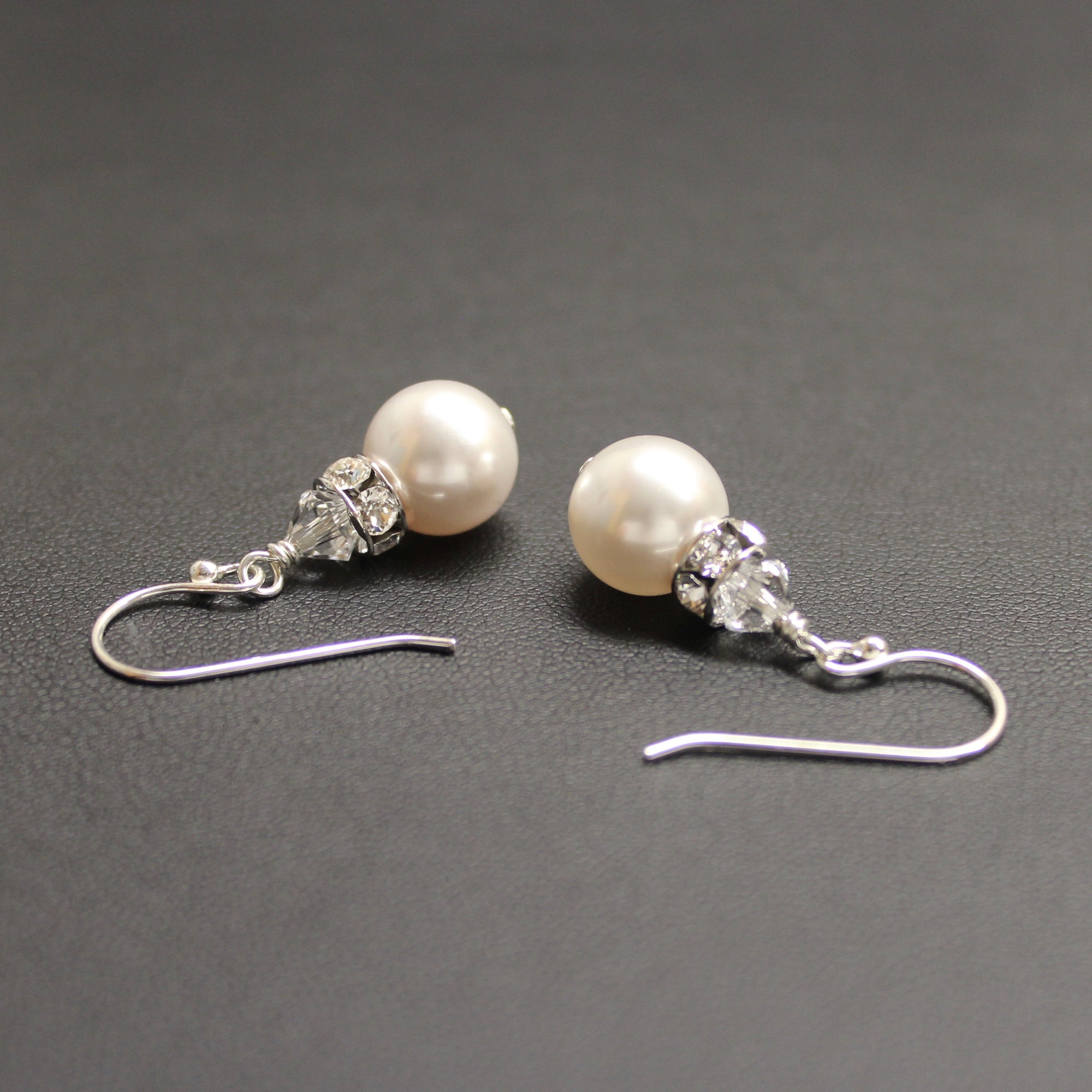 Classical Luxe Crystal Pearl Earrings (White) - Ativa Jewellery