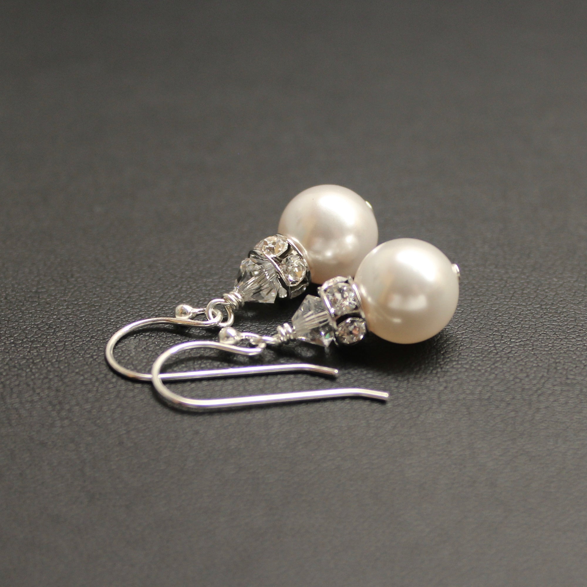 Classical Luxe Crystal Pearl Earrings (White) - Ativa Jewellery