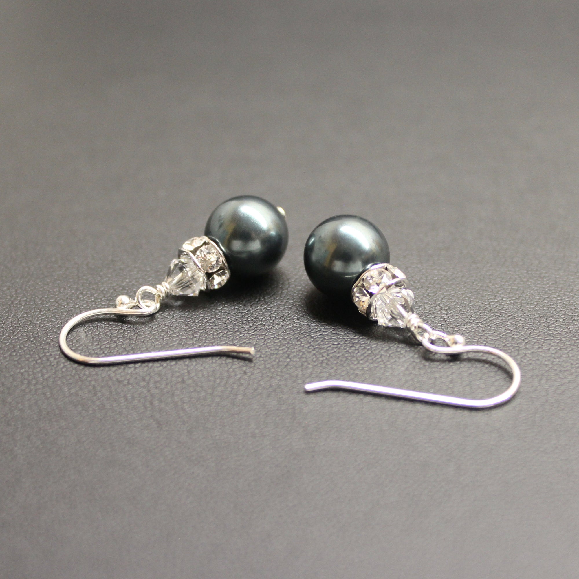 Classical Luxe Crystal Pearl Earrings (Tahitian) - Ativa Jewellery