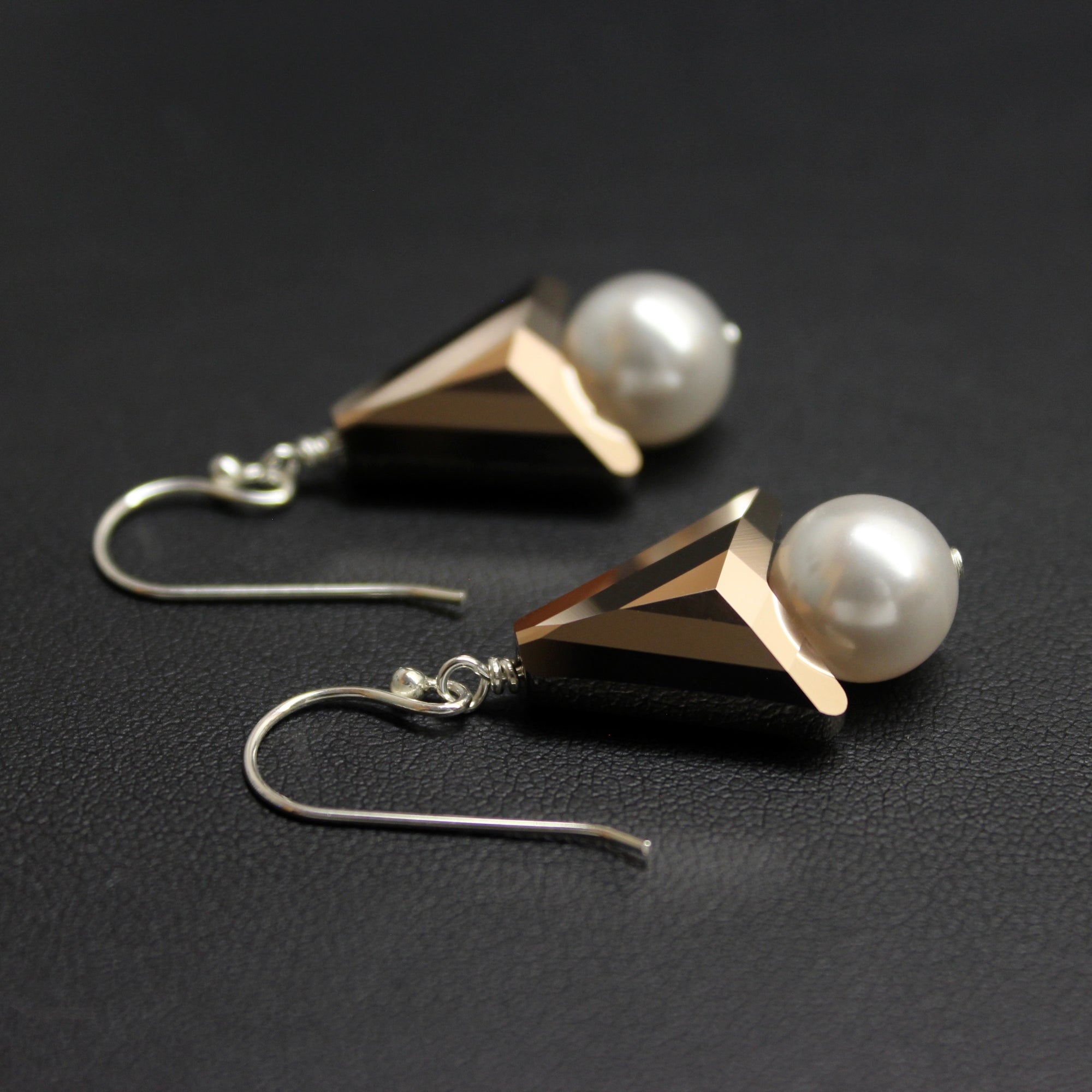 Contemporary Crystal Symmetrical/Pearl Earrings - Ativa Jewellery
