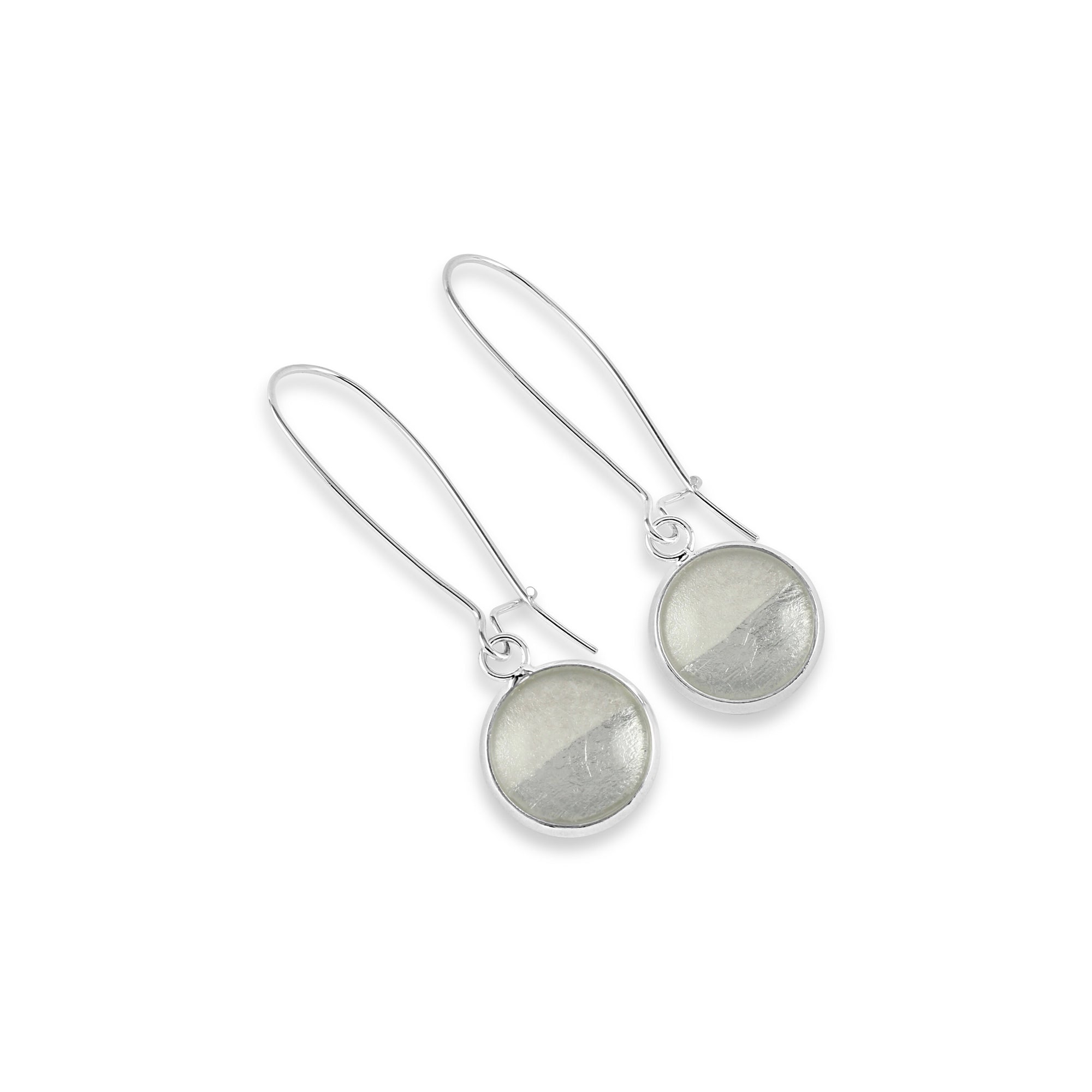 Samba Silver Linings Elongated Drop Earrings (Silver & Ivory) - New Design - Ativa Jewellery
