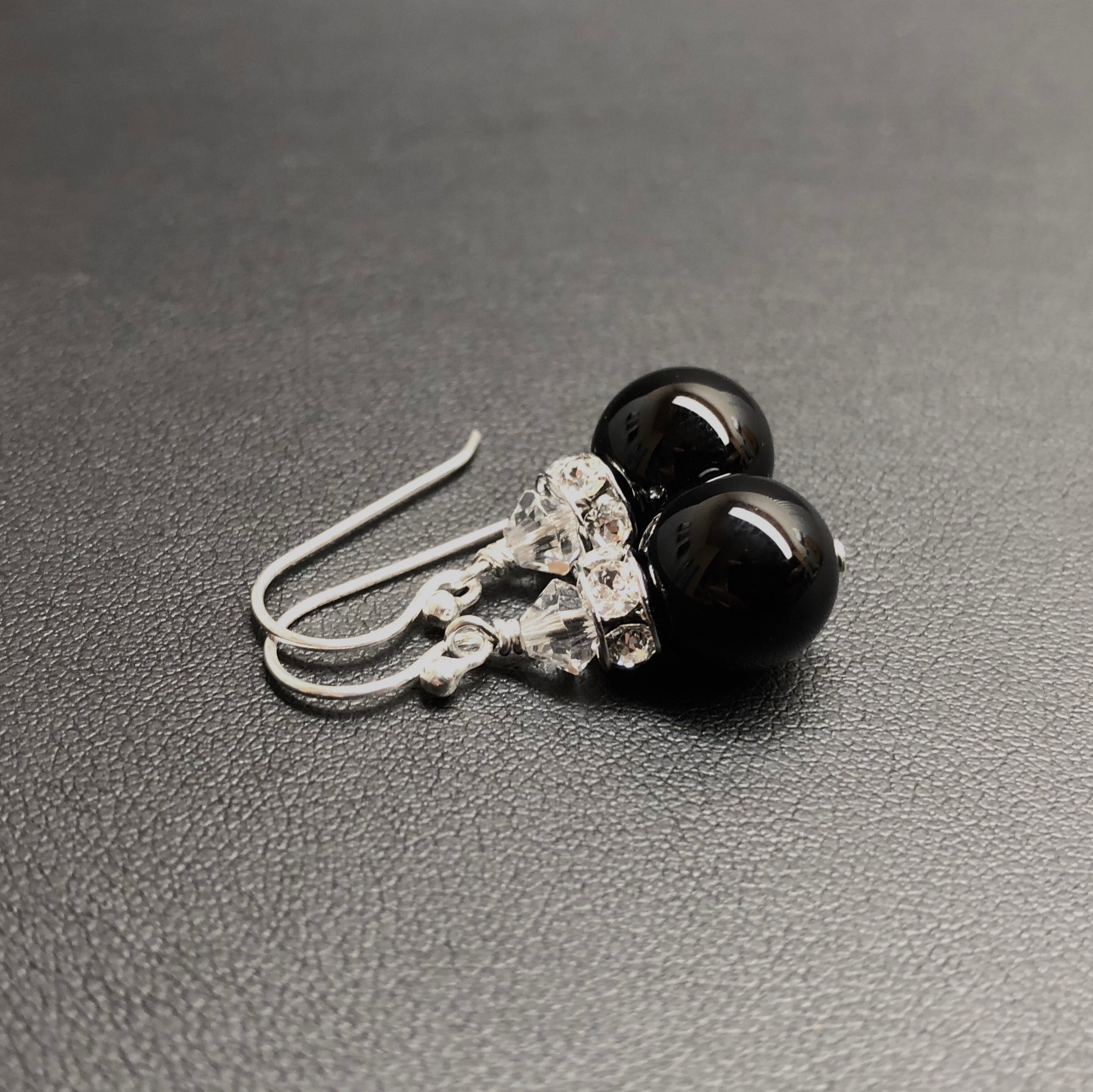 Classical Luxe Gemstone Earrings (Black Onyx) - Ativa Jewellery