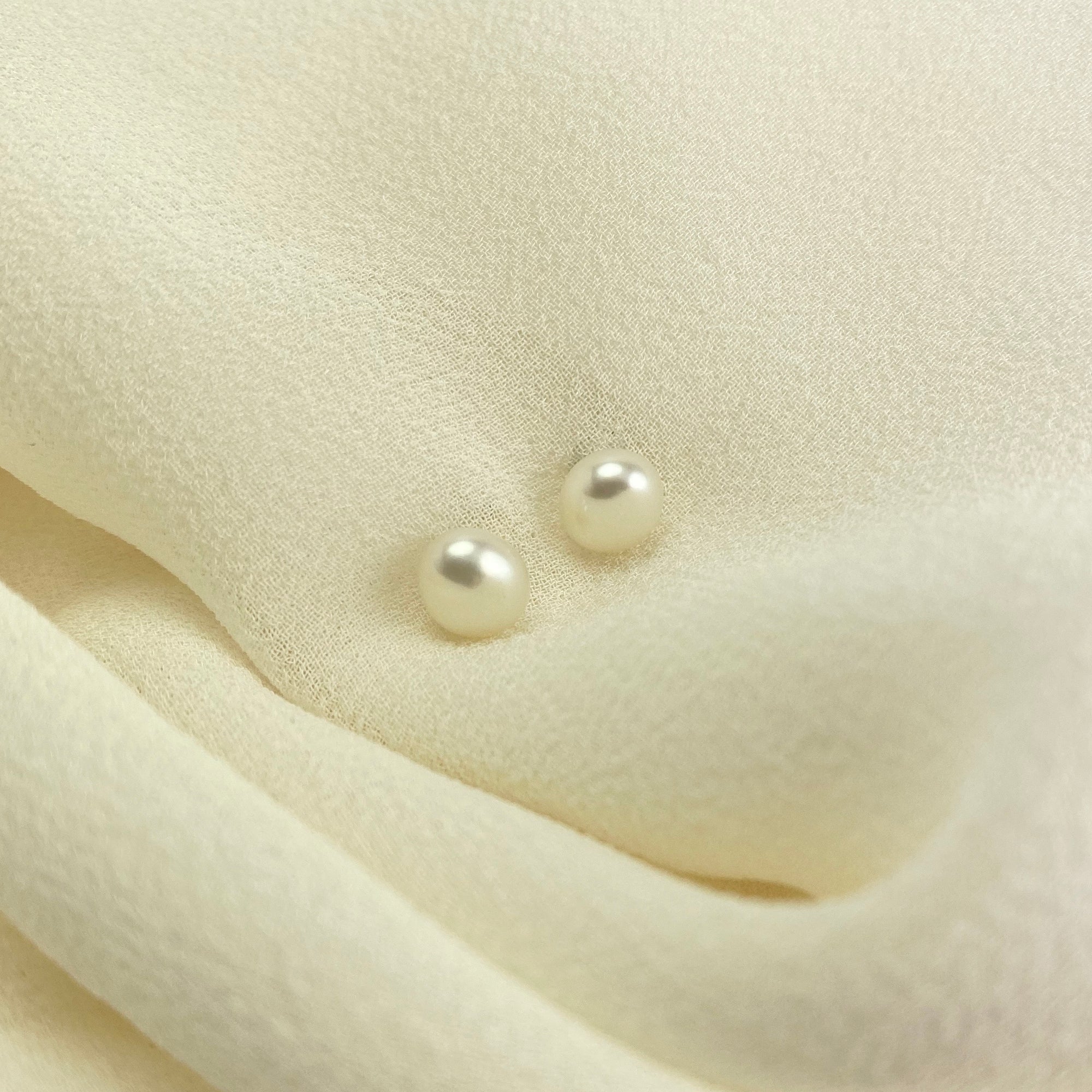 Waltz Freshwater Pearl &amp; Sterling Silver Stud Earrings - Ativa Jewellery