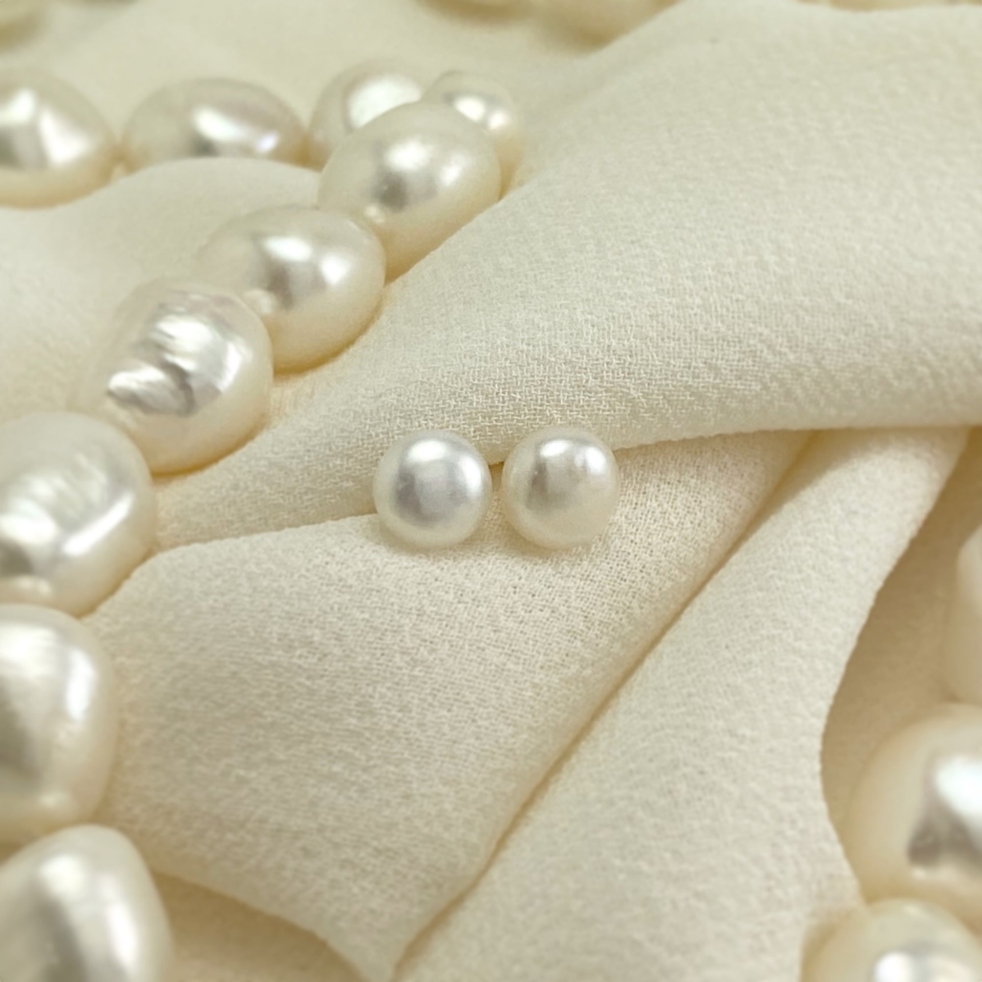 Waltz Freshwater Pearl &amp; Sterling Silver Stud Earrings - Ativa Jewellery