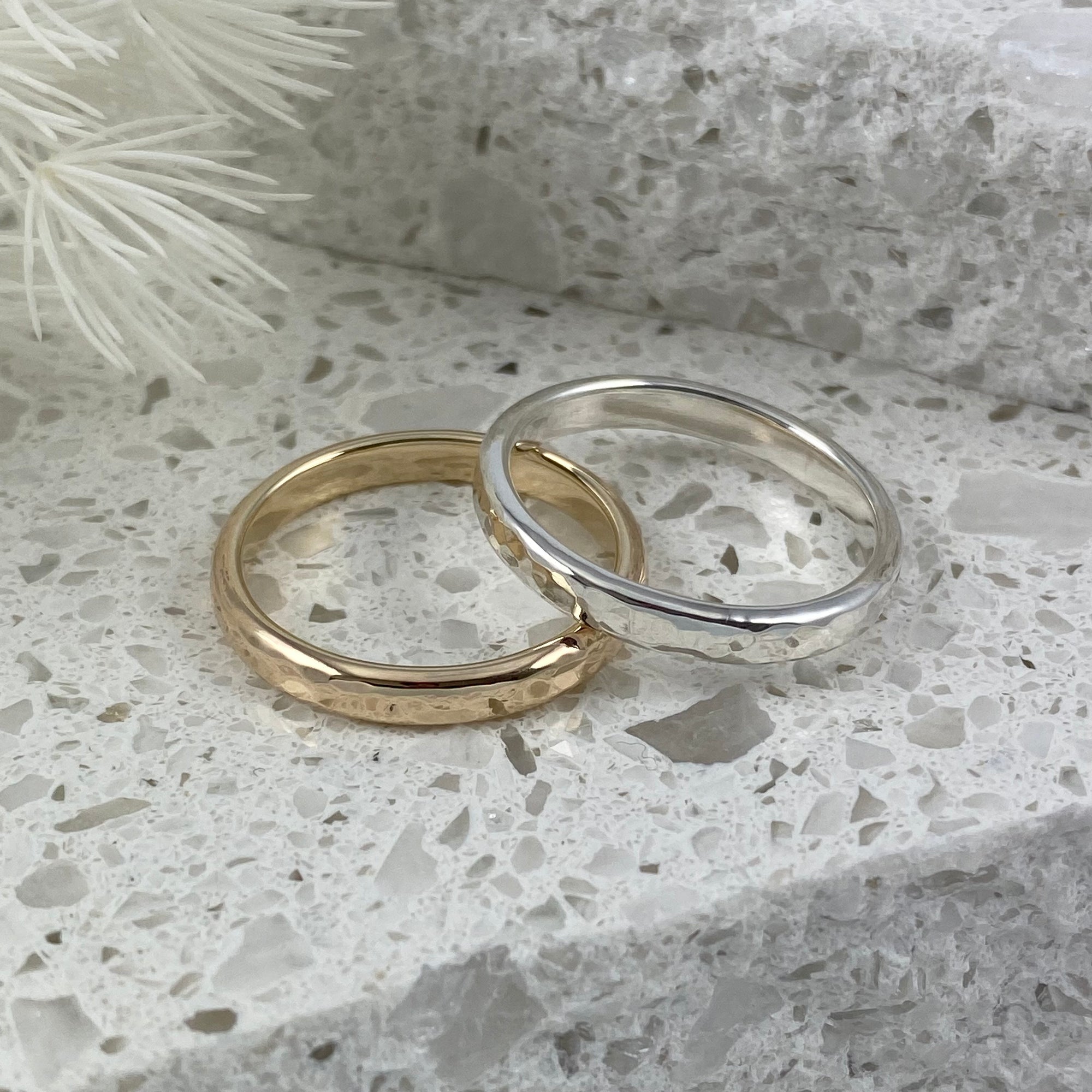 Classic Hammered Ring Band - Ativa Jewellery